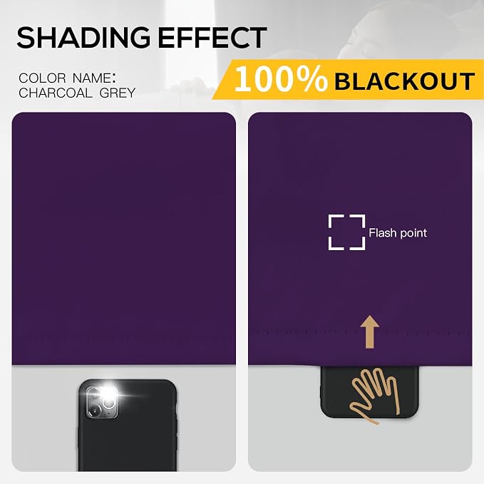 Yakamok Purple Blackout Curtains 63 inches Long - Image 2