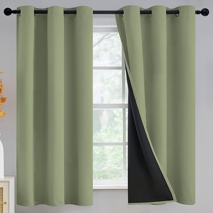 Yakamok Sage Blackout Curtains 63 inches Long by Yakamok