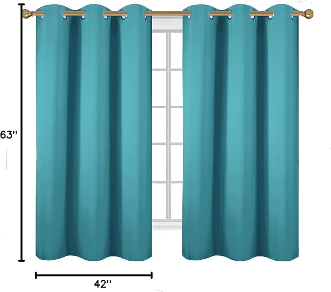 Diraysid Teal Grommet Blackout Curtains - Image 8