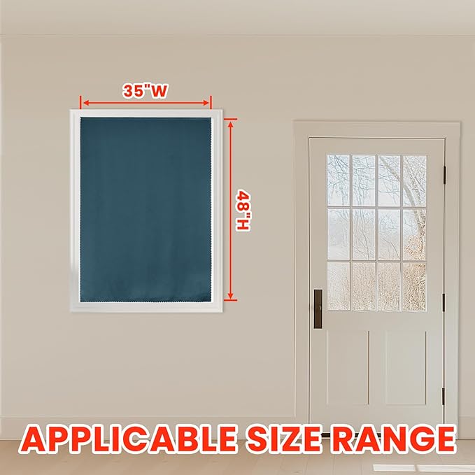 AJAZZ 100% Blackout Self Adhesive Curtains Small Window Short Temporary Black - Image 6
