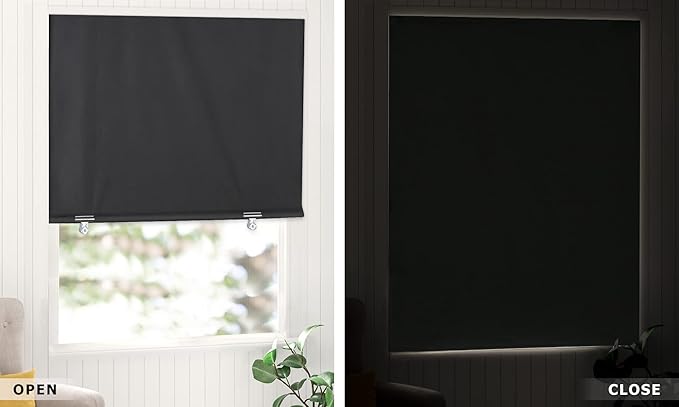 LazBlinds 100% Blackout Roller Shades, Thermal Insulated UV Protection Privacy - Image 7
