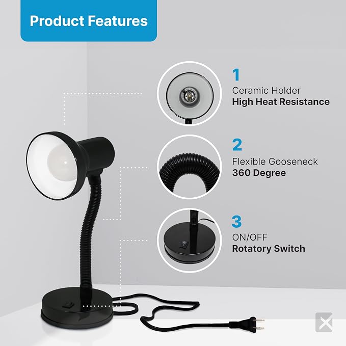 Xtricity LED Desk Light, 360° Adjustable Gooseneck, | Home and Office Lamp - Image 2