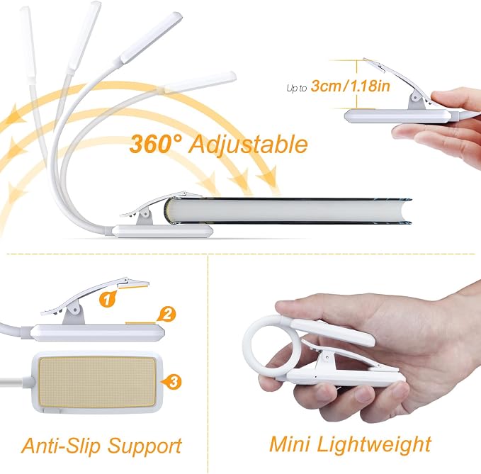 Gritin 9 LED Rechargeable Book Light - Image 5