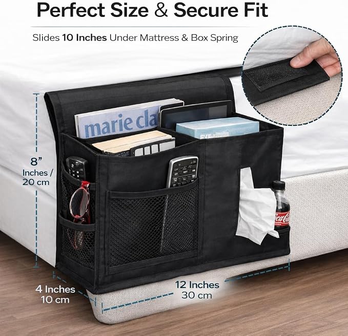 Dependable Industries inc. Essentials 7 Pocket Bedside Caddy Organizer - Image 6