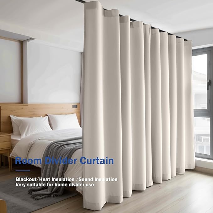 Room Divider Blackout Curtain Track Curtains Wall Dividers Panels Screen - Image 7