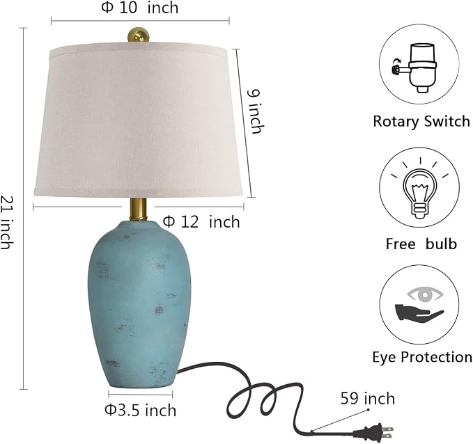 AIEAMPDO 21'' Set of 2 Coastal Small Ceramic Lamps - Image 9