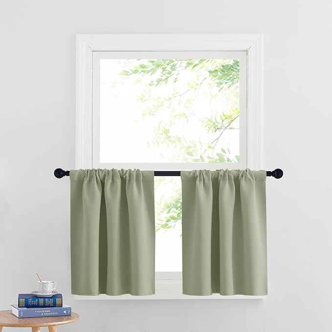 RYB HOME Cafe Blackout Curtains 24 inch Length, RV Camper Window Curtains | by RYBHOME