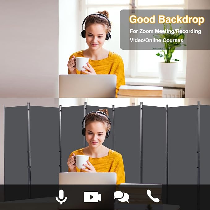 Room Divider, 8 Panel Folding Privacy Screens - Image 7