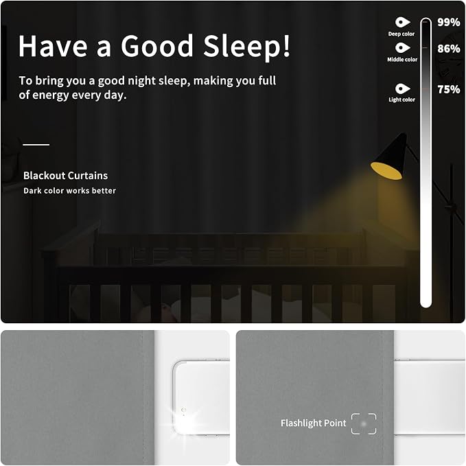 Easy-Going Blackout Curtains for Bedroom, Solid Thermal Insulated Grommet and - Image 2