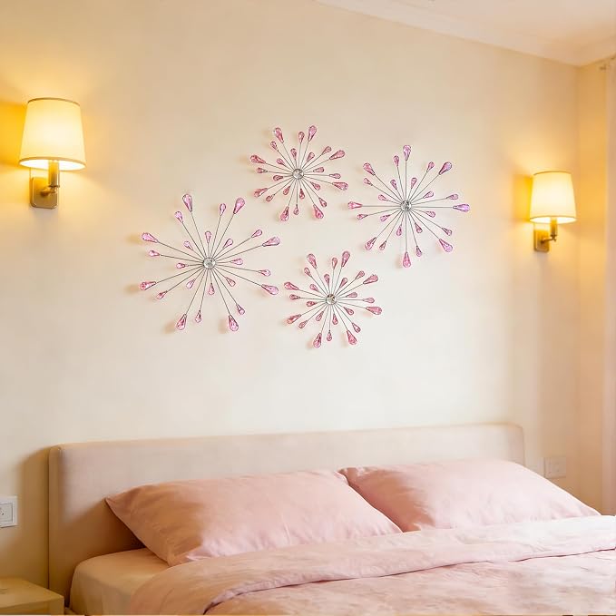 ZEXUIRU 4 Set Silver Starburst Wall Art - Image 5
