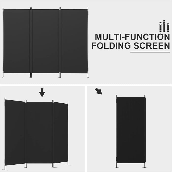 Room Divider Panel 6Ft Privacy Screen Wall Dividers, Portable Room Partition - Image 8