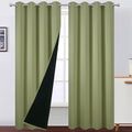 100% Blackout Curtains 84 Inch Long Sage Green Curtains 2 Panels by Lemomo