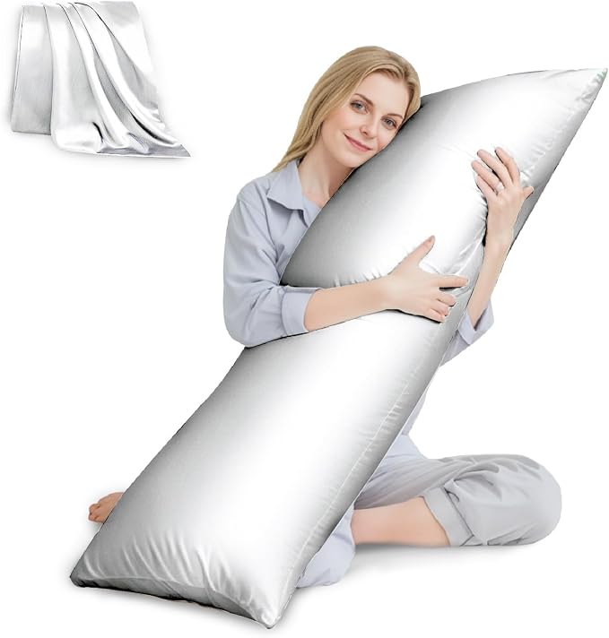 Body Pillow with Satin Pillowcase, Body Pillow by HUXMEYSON