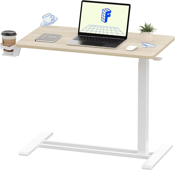 FLEXISPOT H7 32" Pneumatic Height-Adjustable Overbed Table by Unknown