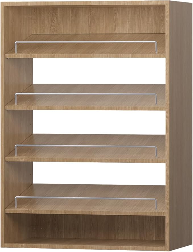 Shoe Shelf Short Tower Closet Unit, Modular Closet System, Wood Closet System Organizer with Storage for Walk In Closets, Clothing Rack for Hanging Clothes, Bedroom, Wood, 19.5"W