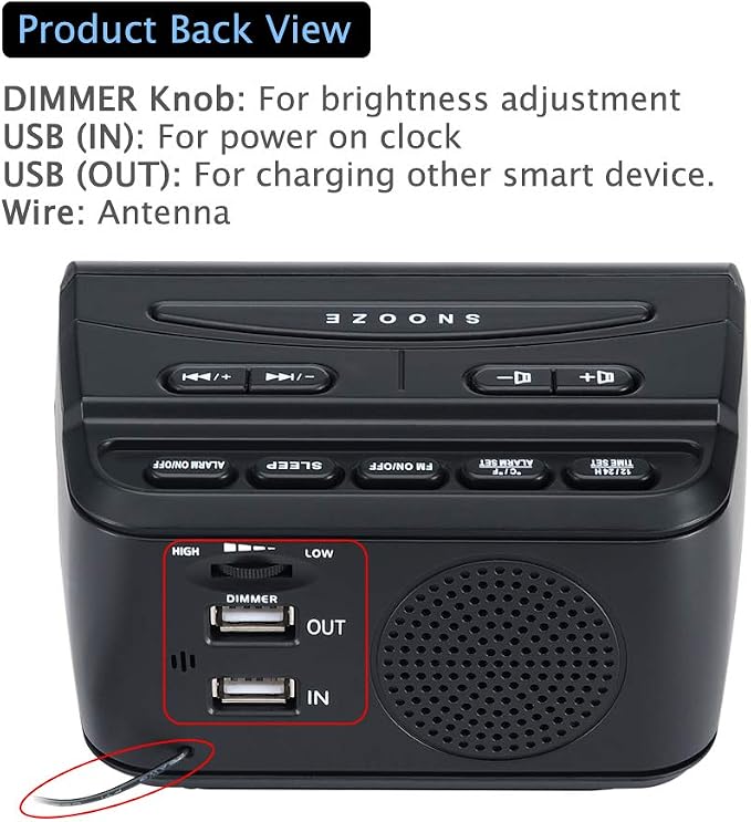 DreamSky Alarm Clock Radio for Bedrooms - Image 7