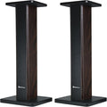 Rockville Pair RHT28D 28" Bookshelf Speaker Stands, Dark Wood Grain, 60 lbs Capacity, Sand-Fillable Design, Dual Platform Sizes, Anti-Slip Pads, for Home Theater and Studio Monitors