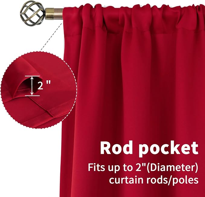 BGment Red Blackout Curtains 90 Inch Length - Image 5