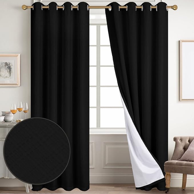 Diraysid 100% Blackout Curtains Black Linen Curtains by Diraysid%2C+refresh+your+life