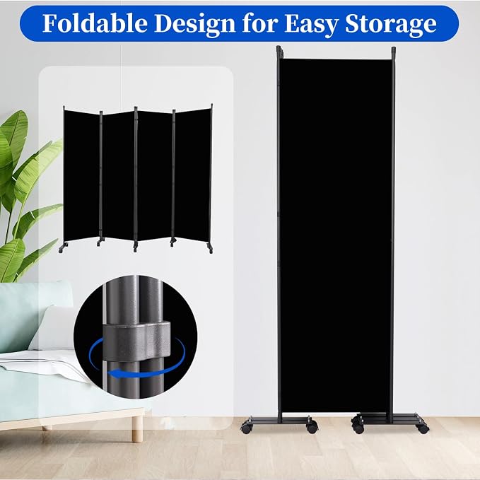Room Divider 6FT 4 Panel Folding Privacy Screen - Image 5