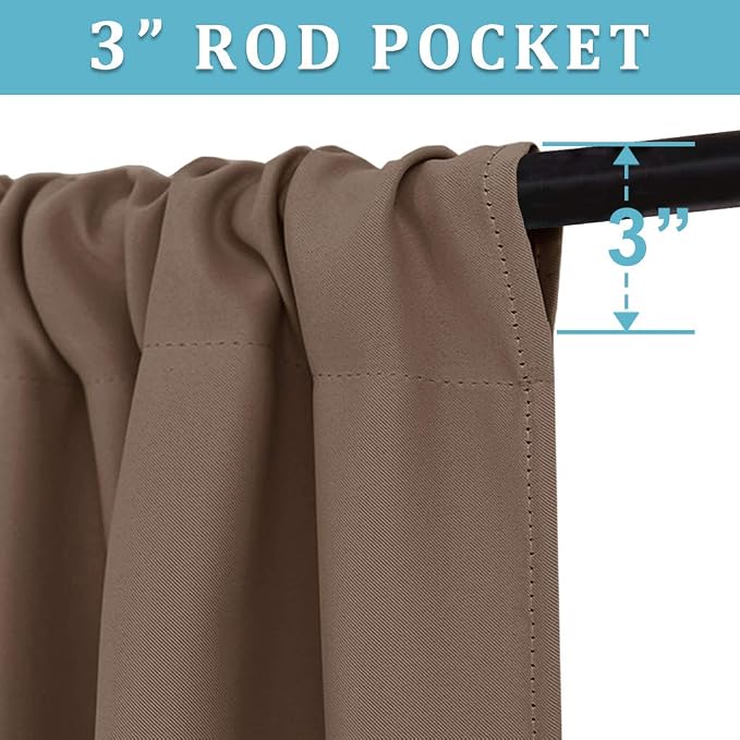 RYB HOME Blackout Curtains for Bedroom Living Room Nursery 72 inches Long | - Image 3