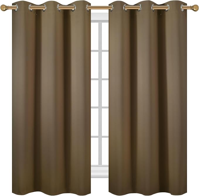 Diraysid Brown Grommet Blackout Curtains - Image 2