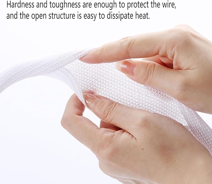 QCSIW 1/4" x25ft Split Sleeve Wire Loom Tubing - Cat-Proof Cord Protector for USB, Power, Audio/Video Cables | Chew-Resistant Cable Sleeve | Easy Install, White