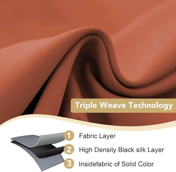 H.VERSAILTEX Solid Thermal Insulated Grommet Blackout Window Curtain Panels - Image 3