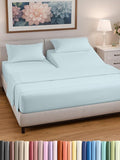 Split Head King Sheet Set – 4 Piece Flex Split Top King Sheets for Adjustable Beds - Fits 14” to 16" Mattress w/ Deep Pockets - Soft, Breathable & Cooling - Luxury Bedding and Wrinkle Free - Ice Blue
