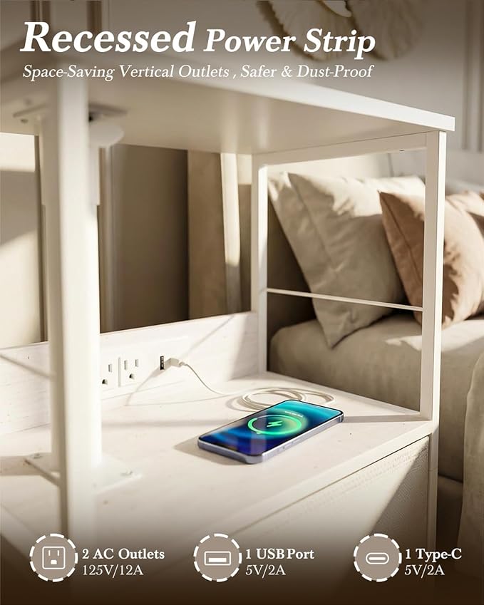 Faesun Swivel Lift Top Nightstand - Image 4