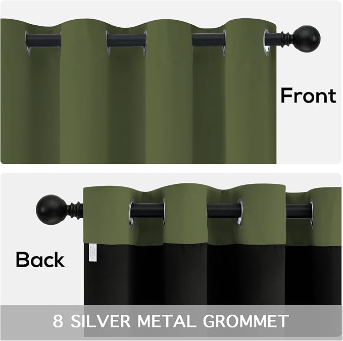 Yakamok Olive Green Blackout Curtains 96 inches Long - Image 6