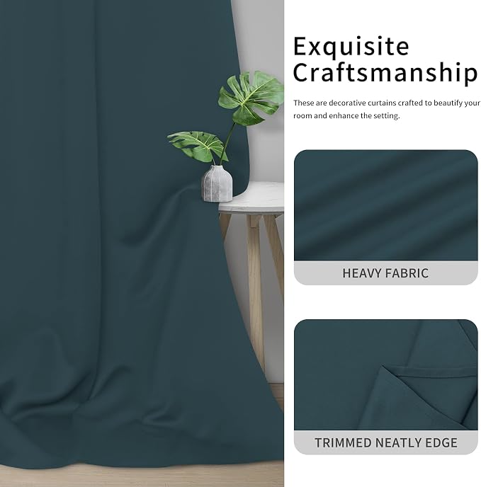 Easy-Going Thermal Grommet Blackout Curtains, 2 Panels 42x84 in, Noise Reduction - Image 5