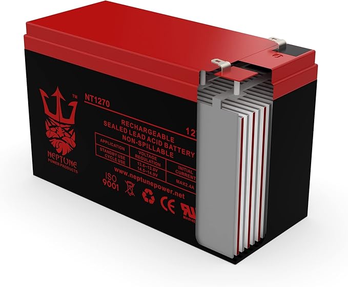 Neptune Power Products Brand NT1270 12V 7Ah Rechargeable Sealed Lead Acid Battery - Enduring 6-DW-7 UB1270-2 Pack Replacement Batteries