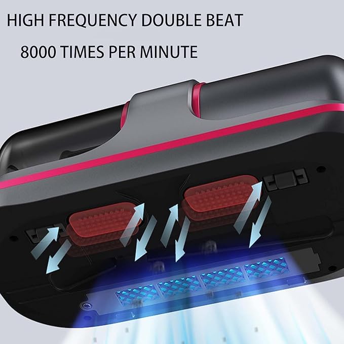 Pure Sleepy Pro Bed Vacuum Dust Mites, 2025 Upgrade 12000pa Pure Sleepy Pro Bed Vacuum, Mattress Cleaner Machine Deep Cleaner with Uv-C Light, 8,000 Vibrations Per Minute (Red)