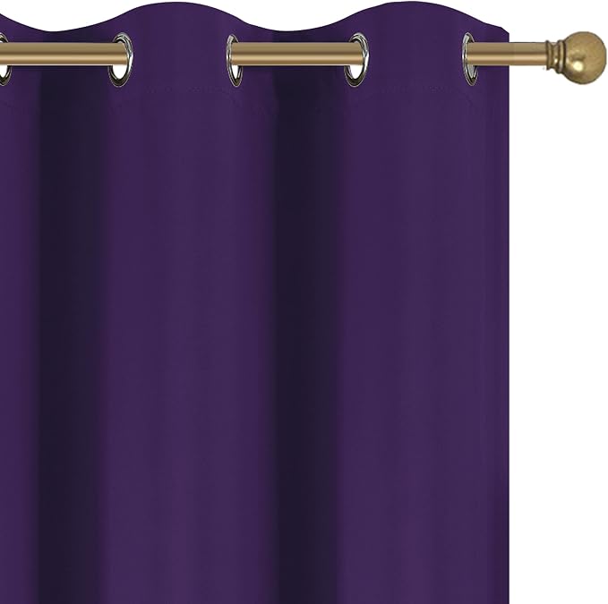 Diraysid Purple Grommet Blackout Curtains - Image 8