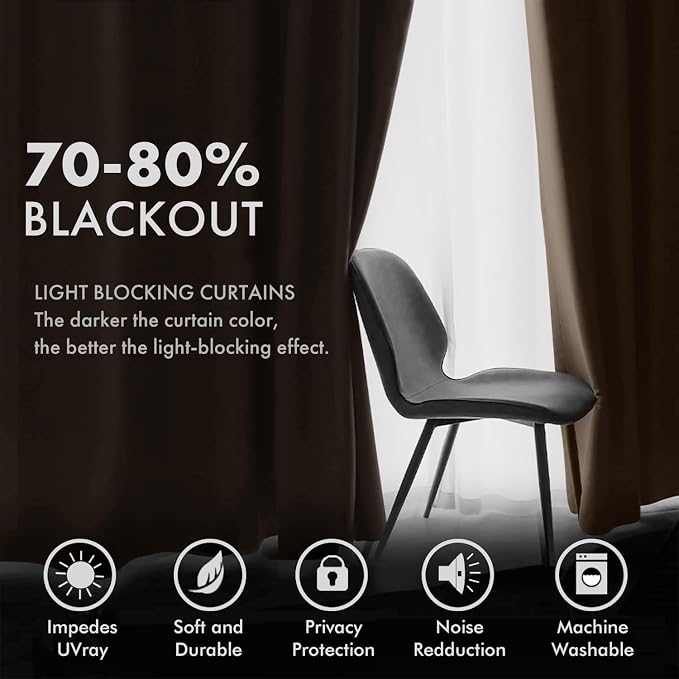 MIULEE Velvet Curtains Light Taupe 52 x 108 Inch Length Set of 2 | Extra Long - Image 4
