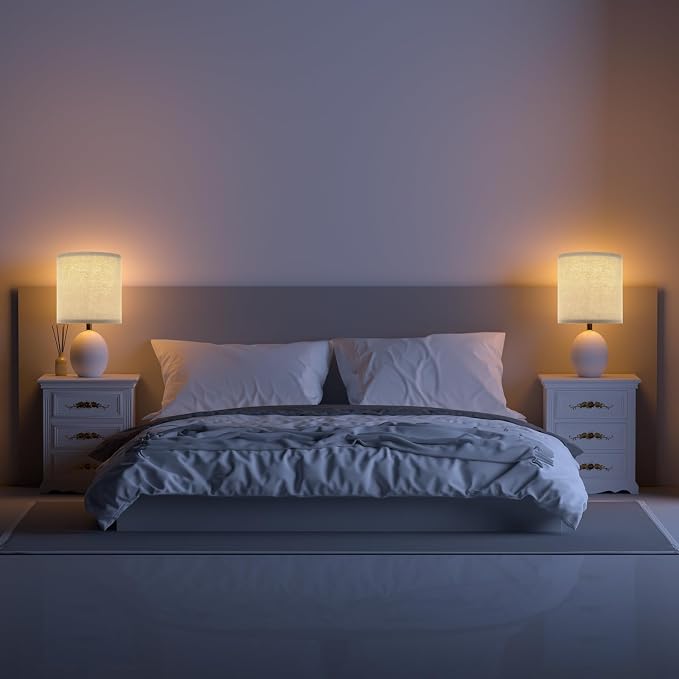 17.3" Table Lamp Set of 2 for Living Room Bedroom, Bedside Lamps for Night - Image 7
