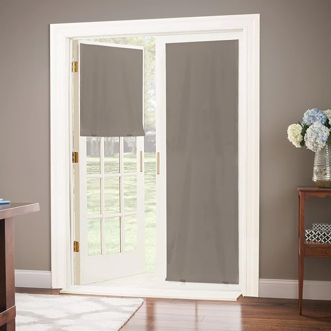LazBlinds 100% Blackout Door Curtain, 1 Panel | No tools No Drill Cordless by LazBlinds