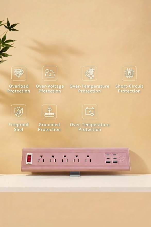 Desk Clamp Power Strip with Nightlight, 40W Fast Charging, 6FT Extension Cord - Image 6