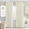 MIULEE Cream Back Tab Blackout Curtains 52x72 Inches Long 2 Panels Set | Rod by MIULEE