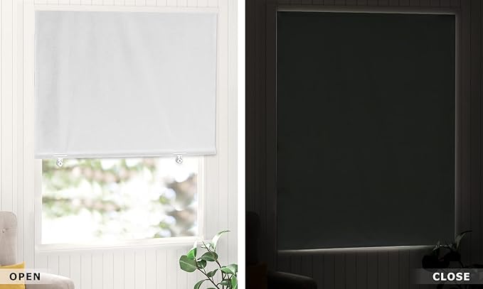 LazBlinds 100% Blackout Roller Shades, Thermal Insulated UV Protection Privacy - Image 6
