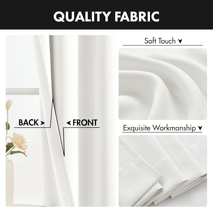 MIULEE Natural Blackout Curtains 4 Panels Set 72 Inch Length Bedroom | Thermal - Image 7