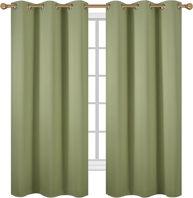Diraysid Sage Green Grommet Blackout Curtains - Image 2