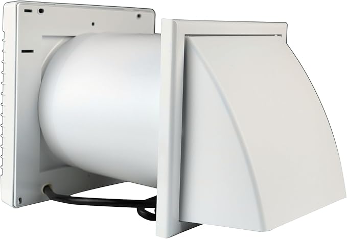 VENTS-US GK 150 MA-MV KIT – Easy to Install 6" Through The Wall Exhaust Fan with Exterior Backdraft Hood, 176 CFM – Removes Moisture, Harmful Fumes, Humidity, Odors, and Common Indoor Air Contaminants