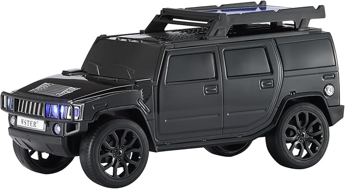 WSTER Solar Off-Road Car Bluetooth Speaker – HD Stereo Sound with TWS Pairing, TF/USB Playback, Portable Bluetooth Car Speaker for Home Audio, Outdoor Use & Retro Gifts for Men (Black)