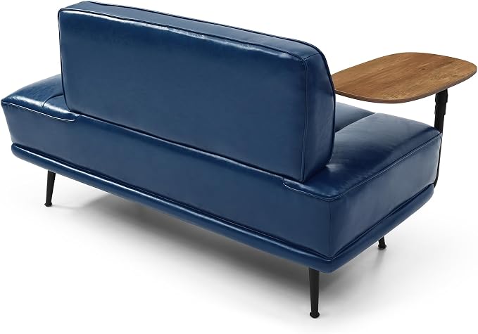Leather loveseat Sofa, Modern Faux Leather Bedroom Bench - Image 6