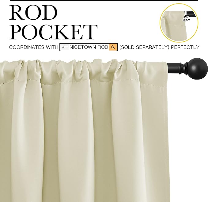 NICETOWN Blackout Curtains for Living Curtains, Window Treatment Thermal - Image 3