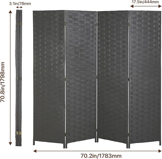 Room Dividers and Folding Privacy Screens 4 Panel 6 ft Foldable Portable Room - Image 7