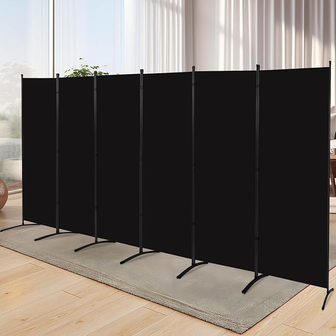 6 Panel Folding Room Divider, Sturdy Frame Freestanding Wall Divider | Privacy by YASRKML