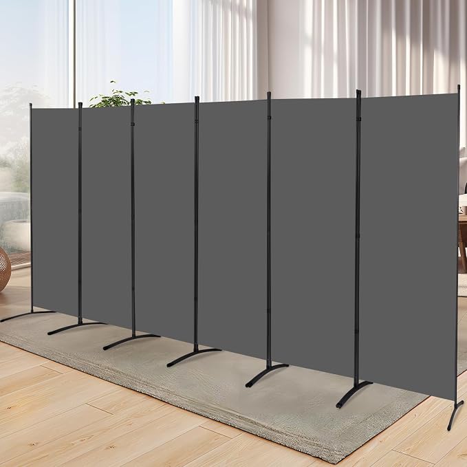 6 Panel Folding Room Divider, Sturdy Frame Freestanding Wall Divider | by YASRKML
